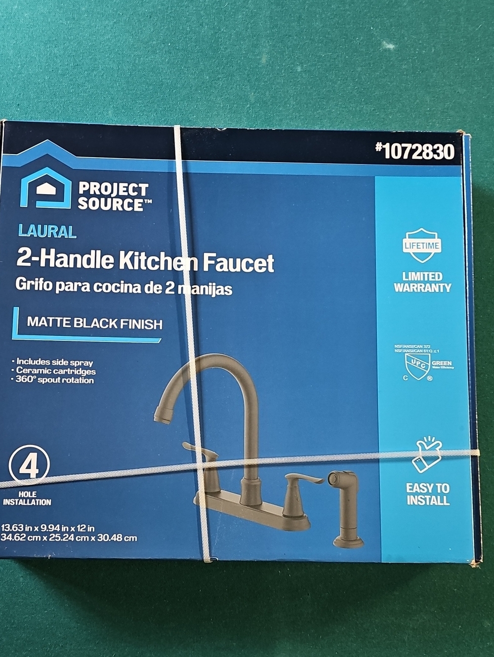 Laural Matte Black 2-Handle Kitchen Faucet with Side Spray